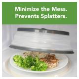 Tovolo Microwave Splatter Cover for Food, Medium (Charcoal) - Collapsible & Vented Silicone Splatter Guard Lid - Microwave Plate & Dish Cover with Handle - BPA-Free Kitchen Gadget for Meal Prep
