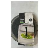 Tovolo Microwave Splatter Cover for Food, Medium (Charcoal) - Collapsible & Vented Silicone Splatter Guard Lid - Microwave Plate & Dish Cover with Handle - BPA-Free Kitchen Gadget for Meal Prep