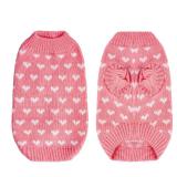 Dxhycc Dog Knitted Sweater Dog Heart Sweater Puppy Sweater Warm Soft Pet Holiday Clothes for Medium Cats and Dogs (Pink, M)