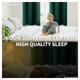 BGment Short Blackout Curtains for Bedroom Window 45 Inch Length - Emerald Green Thermal Insulated Drapes Room Darkening with Rod Pocket for Cafe Bathroom Ktichen, 42 x 45 Inch, 2 Panels