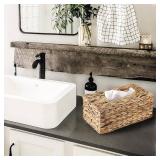 Sumnacon Tissue Box Cover Water Hyacinth Tissue Box Rectangular Tissue Holder Woven Tissue Cover Wicker Tissue Box Holder for Bathroom Toilet Table Desk Home Office Car