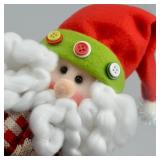 Christmas Tree Topper Santa Claus,Unique Holiday Xmas Decorations Funny Home Decor,Also Be Used As Curtain Tie and Hugger Wine Bottle,Red White Green