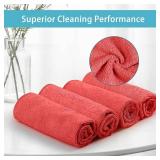 HOMEXCEL Red Microfiber Cleaning Cloth, 100 Pack Cleaning Towels for Kitchen, Lint Free, Scratch-Free, Highly Absorbent, and Reusable Cleaning Rags for House, Window and Glass, Cars, 11.5 X11.5 inch