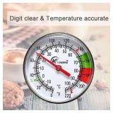 KT THERMO Instand Read 2-Inch Dial Thermometer,Best for The Coffee Drinks,Chocolate Milk Foam