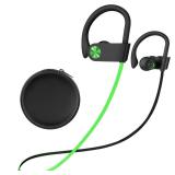 Stiive Bluetooth Headphones, 5.3 Wireless Sports Earbuds IPX7 Waterproof with Mic, Stereo Sweatproof in-Ear Earphones, Noise Cancelling Headsets for Gym Running Workout, 16 Hours Playtime - GreenBlack