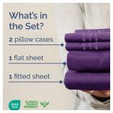 King Size 4 Piece Sheet Set - Comfy Breathable & Cooling Bed Sheets Set - Hotel Luxury Bedding for Women, Men, Kids, Teens, Boys & Girls - Deep Pockets, Ultra-Soft, Wrinkle Free - Oeko-Tex - Purple