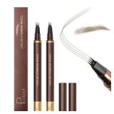 Espoce 2 Pack Eyebrow Pen, Waterproof Microblading Eyebrow Pencil, 4 Tip Precise Eye Brow Makeup Pen for Women to Effortlessly Create Hair Like Natural Brows, Non Dry Out and Last All Day (Blonde)