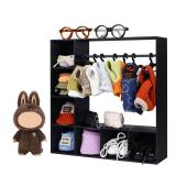 Doll Clothes Closet/Wardrobe Large Plus 10 Hangers, Doll Accessories Display Box, Clothes Storage for Figures, Portable Storage for Fashion Doll Clothes, Gift (Black)