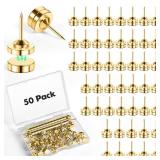 GOOLADA 50 Sets of Magnetic Flat Push Pins, Gold Magnetic Pins, Flat Thumb Tacks,Cute Push Pins for Wall,Gold Thumbtacks for Cork Board, Poster Hanger for Bulletin Board