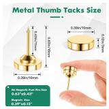GOOLADA 50 Sets of Magnetic Flat Push Pins, Gold Magnetic Pins, Flat Thumb Tacks,Cute Push Pins for Wall,Gold Thumbtacks for Cork Board, Poster Hanger for Bulletin Board