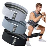 Tribe Lifting Fabric Resistance Bands for Exercise - Hip Bands for Working Out Legs, Glutes, Knees and Thighs for Men and Women - Cloth Circle Booty Bands for Physical Therapy (Gray)