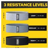 Tribe Lifting Fabric Resistance Bands for Exercise - Hip Bands for Working Out Legs, Glutes, Knees and Thighs for Men and Women - Cloth Circle Booty Bands for Physical Therapy (Gray)