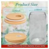 TERESRY 4 Pack Bamboo Lids for Glass with Straw Hole, 2.75 inch/70 mm Wooden Lids for 16 OZ Beer Can Cups, Replacement Canning Lids for Regular Mouth 20 OZ 24 OZ Glass