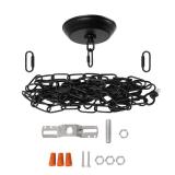 Eumyviv 10 Feet Heavy Duty Black Chain with 5\" Light Canopy Kit for Chandelier, Swag Light Kit Light Fixture Mounting Bracket for Hanging Light