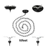 Eumyviv 10 Feet Heavy Duty Black Chain with 5\" Light Canopy Kit for Chandelier, Swag Light Kit Light Fixture Mounting Bracket for Hanging Light