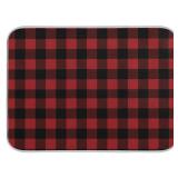 Red and Black Buffalo Plaid Dish Drying Mat 16x18 for Kitchen Merry Christmas Winter Xmas Dishes Pad Dish Drainer Rack Mats Absorbent Fast Dry Kitchen Accessories