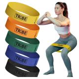 Tribe Lifting Fabric Resistance Bands for Glutes & Legs | 5 Fabric Workout Bands Set | Thick Booty Bands for Squats, Lunges, Hip Training, Physical Therapy & Home Workouts