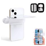 Weseecase Mirror Reflection Clip, Adjustable Mirror Effect Lens, Camera Mirror-Reflection Clip Kit for All Smartphone, Easy HD Glass-Mirror Clip-on Design for Travel & Selfie Photography (White)