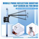 Weseecase Mirror Reflection Clip, Adjustable Mirror Effect Lens, Camera Mirror-Reflection Clip Kit for All Smartphone, Easy HD Glass-Mirror Clip-on Design for Travel & Selfie Photography (White)