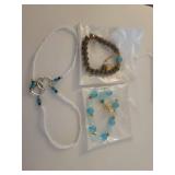 Handcrafted Beaded Jewelry Set with Nautical Anchor