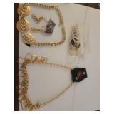 Gold-Tone Square Link Statement Necklace