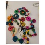 Colorful Geometric Circle Necklaces Set