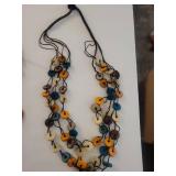 Handcrafted Multi-Strand Button Necklaces Set