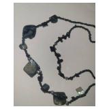 Mother of Pearl and Onyx Beaded Necklace Set