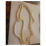 Classic White Glass Bead Necklace