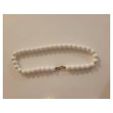 Classic White Glass Bead Necklace