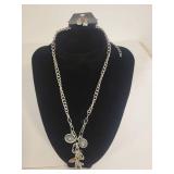 Mixed Metal Charm Chain Necklace with Keys