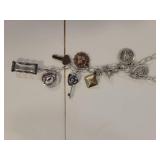 Mixed Metal Charm Chain Necklace with Keys
