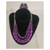 Purple Paparazzi Multi-Strand Beaded Necklace