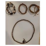 Wooden Bead Jewelry Set with Braided Accessories