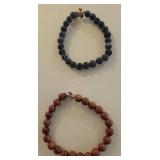 Natural Stone Beaded Bracelet Set with Sea turtle