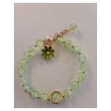 Handcrafted Beaded Charm Bracelets Set - Blue and Green
