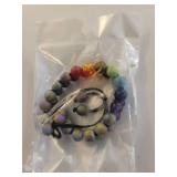 Iridescent Rainbow Bead Bracelet