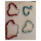 Natural Stone Chip Bracelet Set