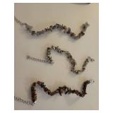 Natural Stone Chip Bracelets Set