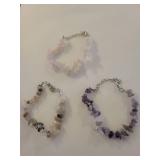 Natural Stone Chip Bracelet Set