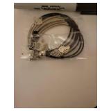 Silver Bird and Leaf Bracelet Set with Black Leather Keychain