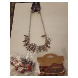 Paparazzi Pink Stone Statement Necklace Set with Bracelets