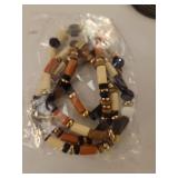 Handmade Leather and Wood Bead Bracelet Set