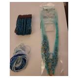 Blue Beaded Jewelry Set Collection