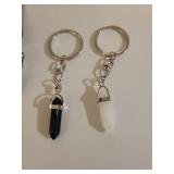 Paparazzi Accessories Set - Silver Cuff and Crystal Keychain
