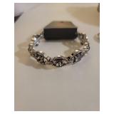 Paparazzi Accessories Set - Silver Cuff and Crystal Keychain