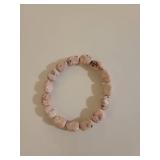 Rose Quartz Chip Bracelet with Silver Clasp