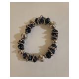 Designer Crystal and Silver Beaded Bracelet Set