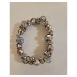 Designer Crystal and Silver Beaded Bracelet Set