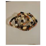 Handmade Wooden Bead and Leather Bracelet Set
